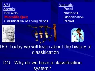 DO: Today we will learn about the history of classification