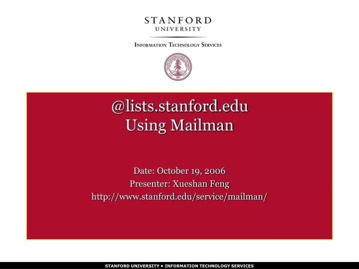 @lists stanford edu using mailman