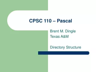 CPSC 110 – Pascal