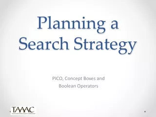 Planning a Search Strategy