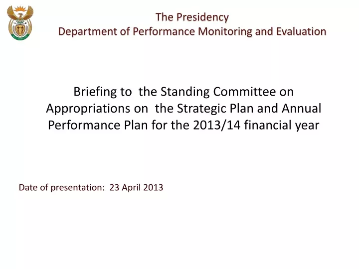 date of presentation 23 april 2013
