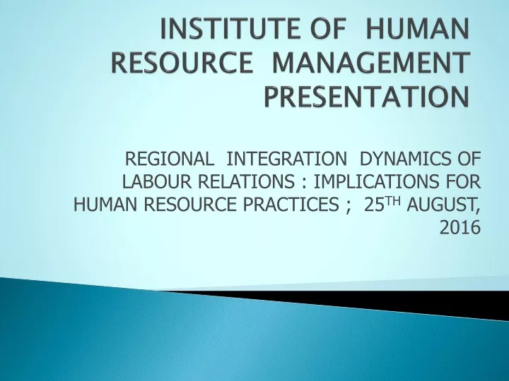 institute of human resource management presentation