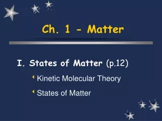 Ch. 1 - Matter