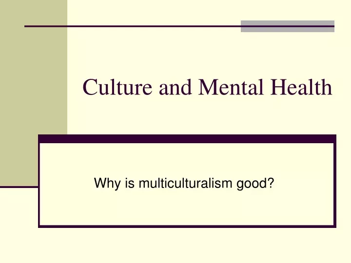 culture and mental health