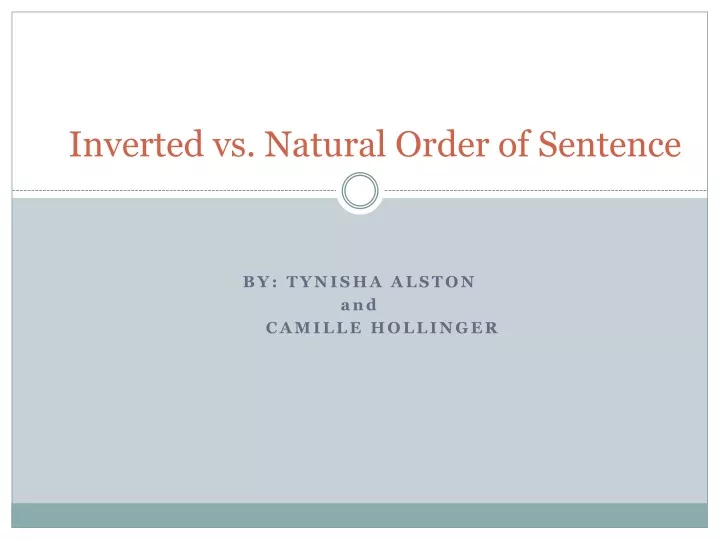 inverted vs natural order of sentence