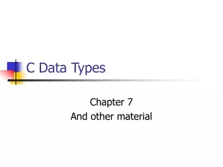 C Data Types