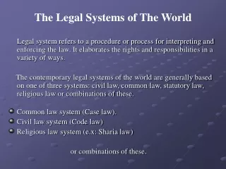 The Legal Systems of The World