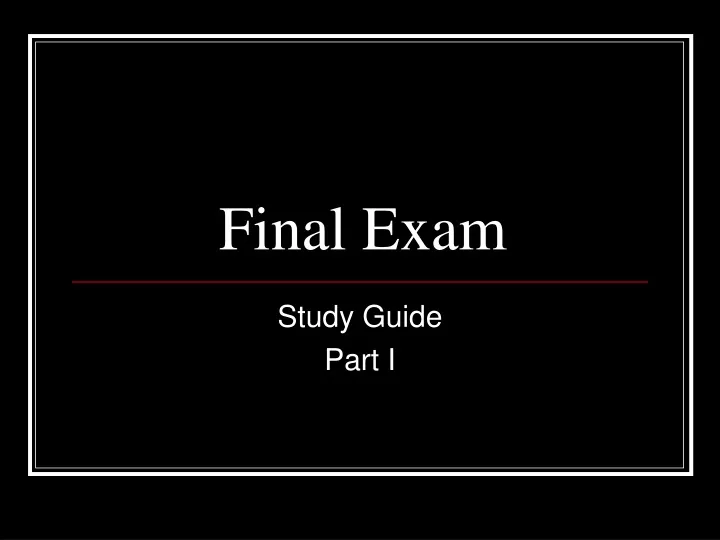 final exam