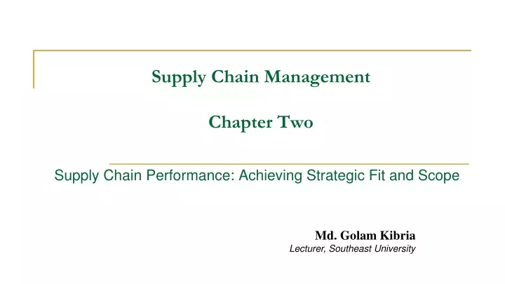 supply chain management chapter two