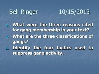 Bell Ringer 		10/15/2013