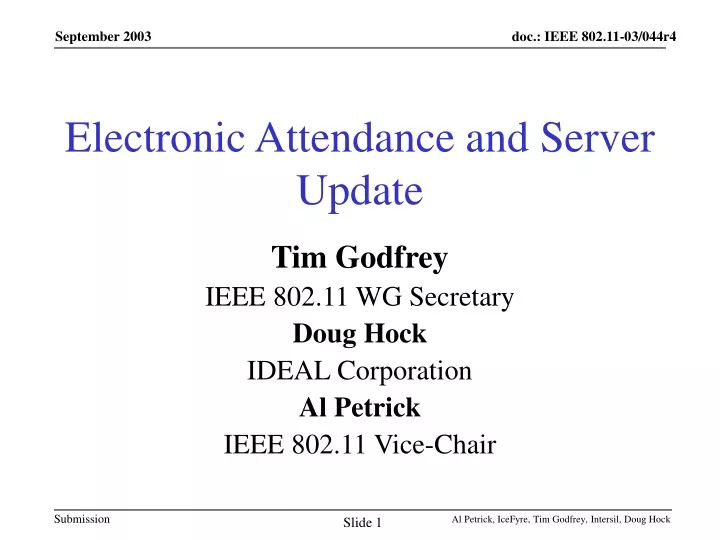electronic attendance and server update