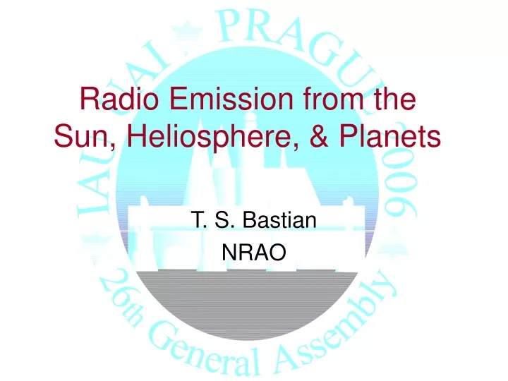 radio emission from the sun heliosphere planets