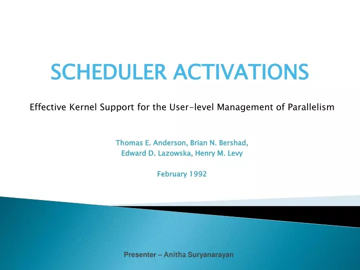 scheduler activations