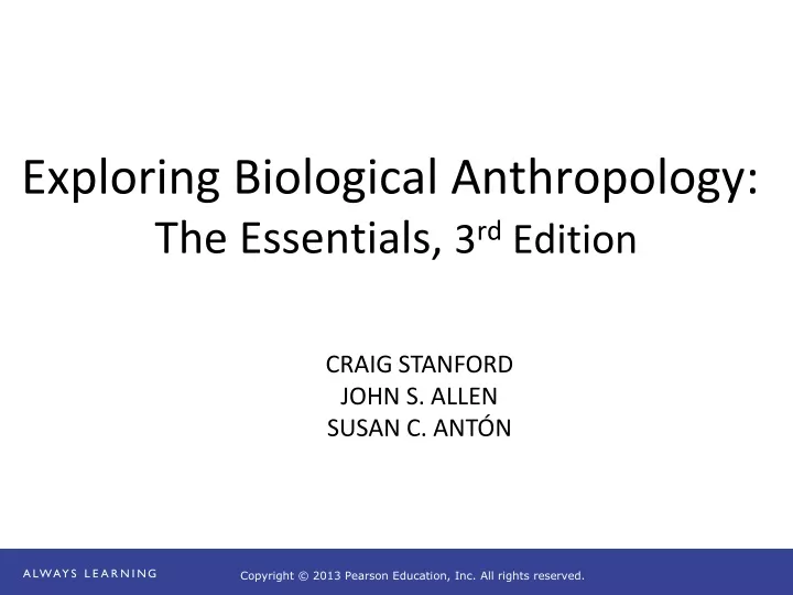 exploring biological anthropology the essentials 3 rd edition