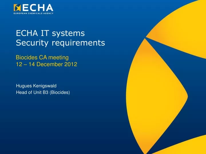 echa it systems security requirements