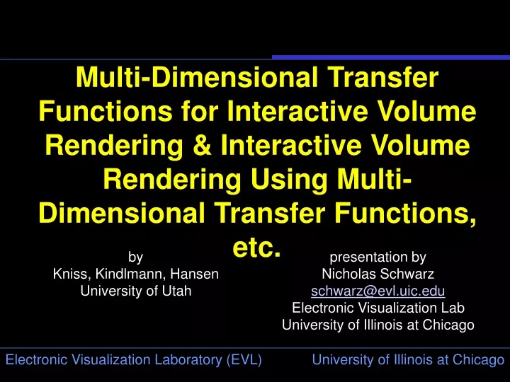 multi dimensional transfer functions