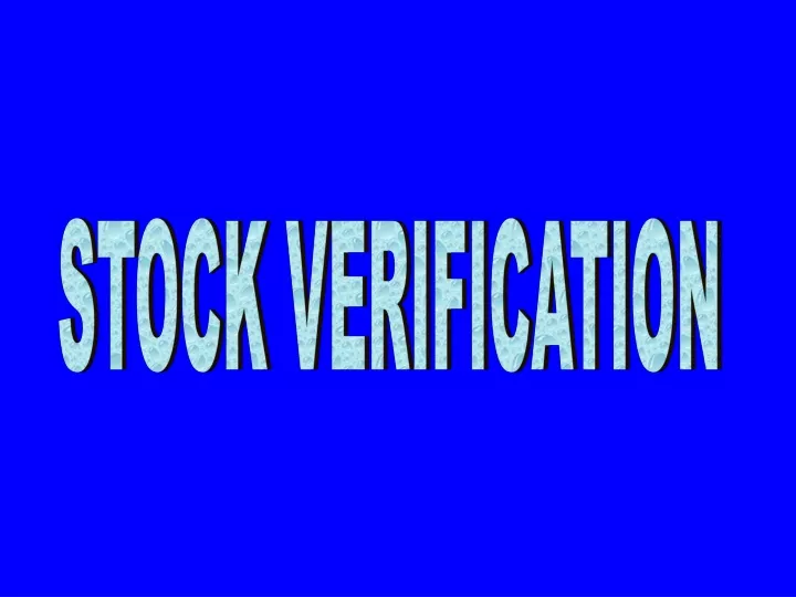 stock verification
