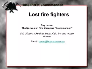 Roy Larsen The Norwegian Fire Magazine ”Brannmannen”
