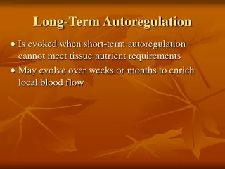 Long-Term Autoregulation