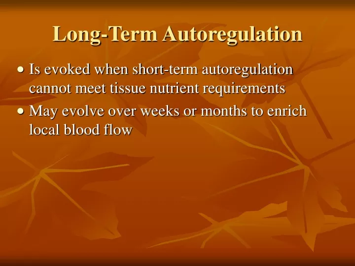 long term autoregulation