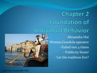 Chapter 2 Foundation of  Individual Behavior