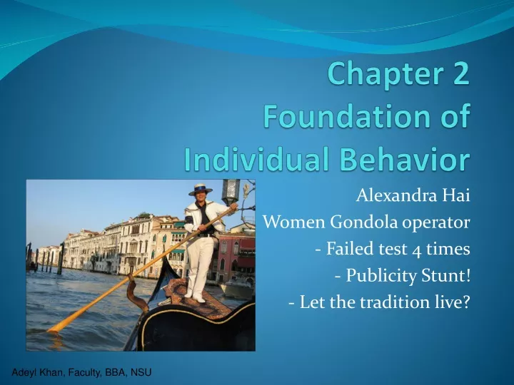 chapter 2 foundation of individual behavior