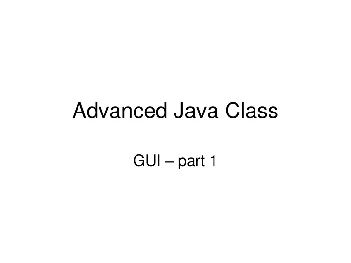 advanced java class