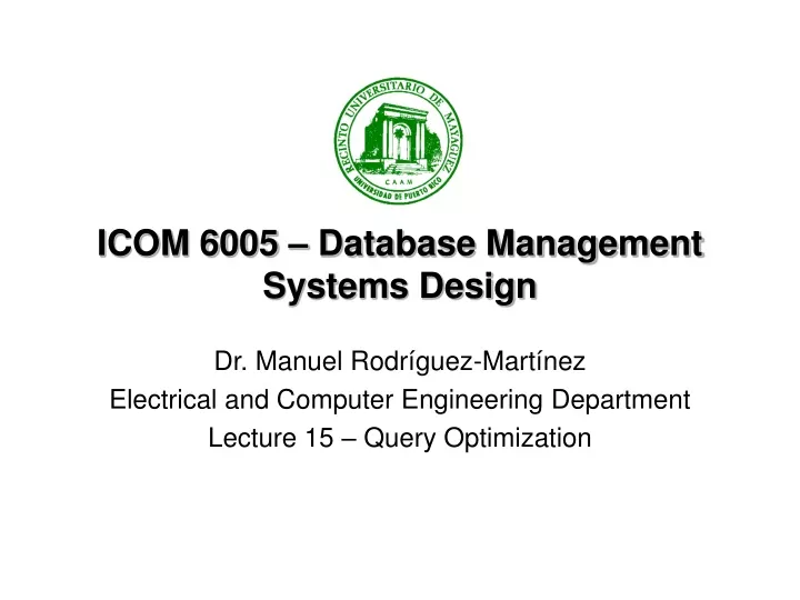 icom 6005 database management systems design