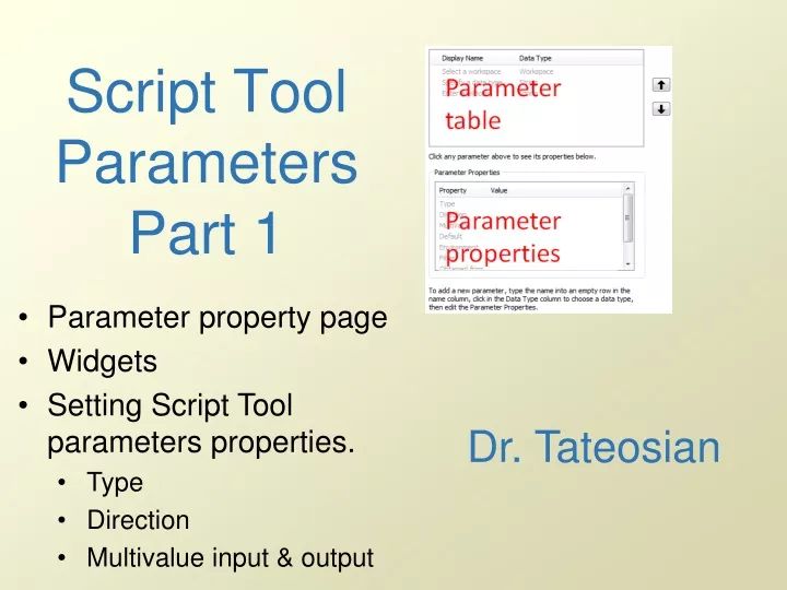 script tool parameters part 1