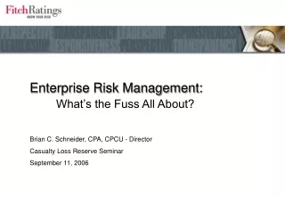 Enterprise Risk Management: What’s the Fuss All About?