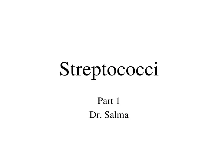 streptococci