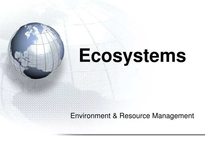 ecosystems