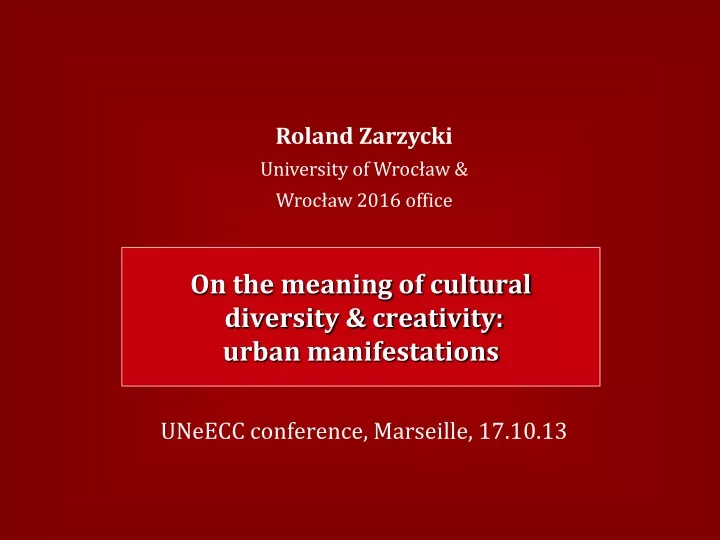 uneecc conference marseille 17 10 13