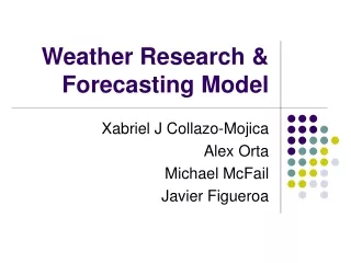 Weather Research &amp; Forecasting Model