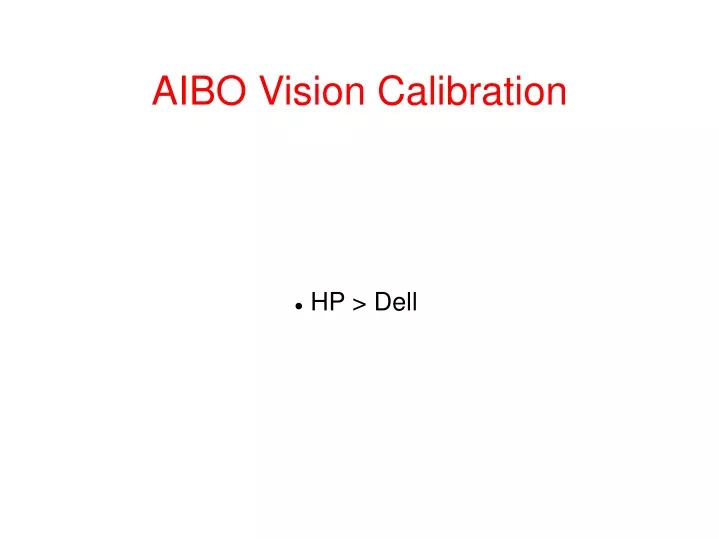 aibo vision calibration