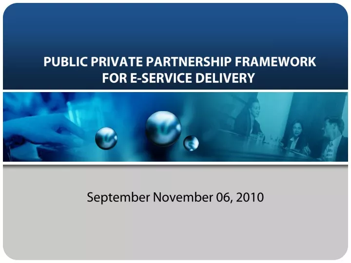 public private partnership framework for e service delivery