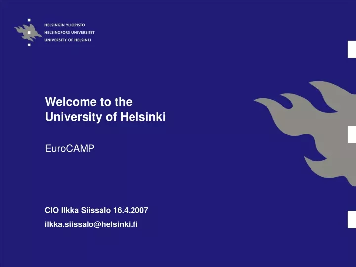 welcome to the university of helsinki