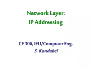Network Layer:  IP Addressing