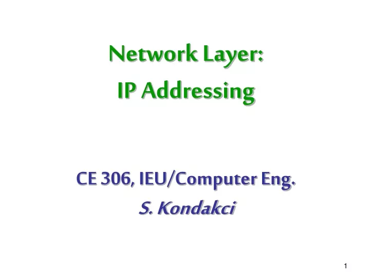 network layer ip addressing