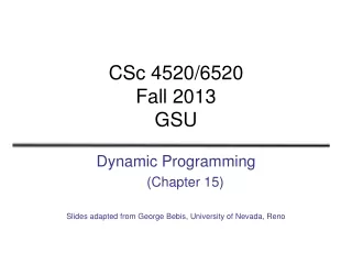 CSc 4520/6520 Fall 2013 GSU