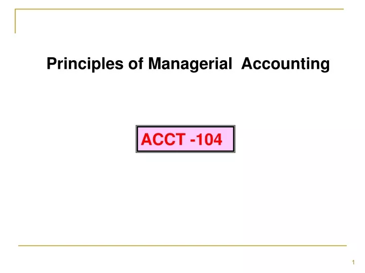 principles of managerial accounting
