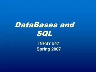 DataBases and           SQL