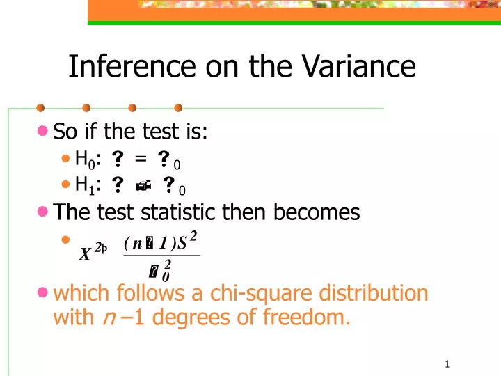inference on the variance