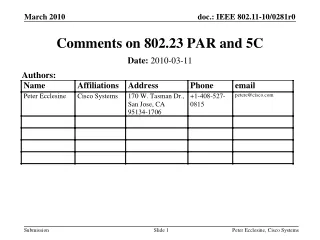 Comments on 802.23 PAR and 5C