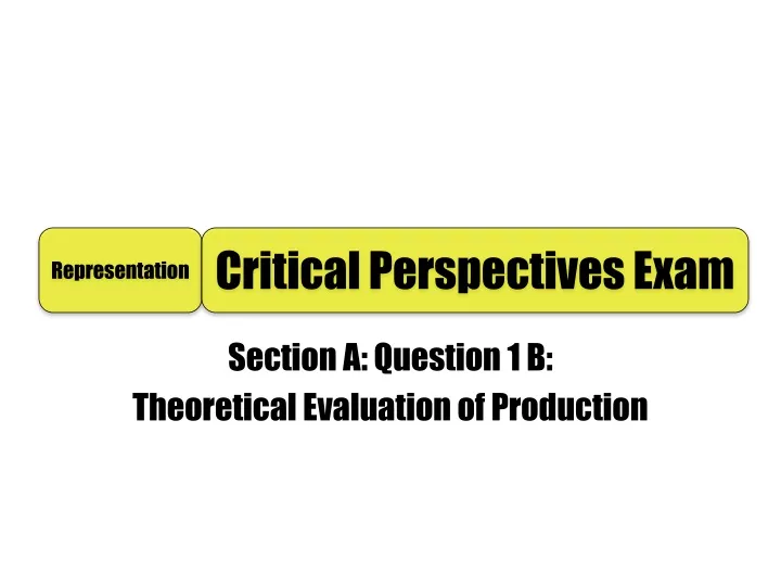 section a question 1 b theoretical evaluation of production