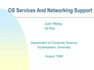 OS Services And Networking Support