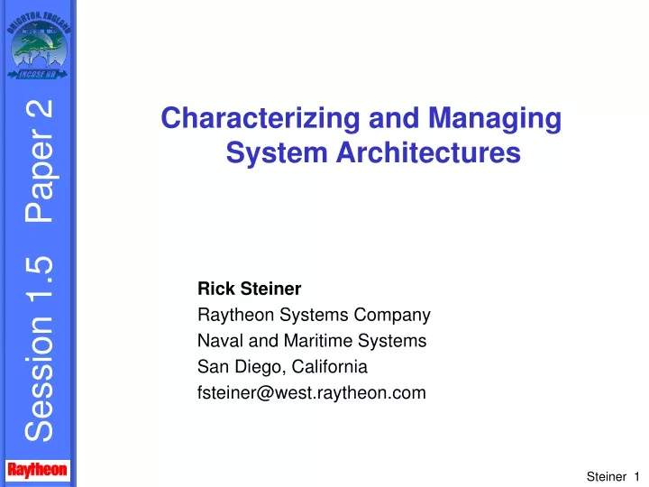 characterizing and managing system architectures