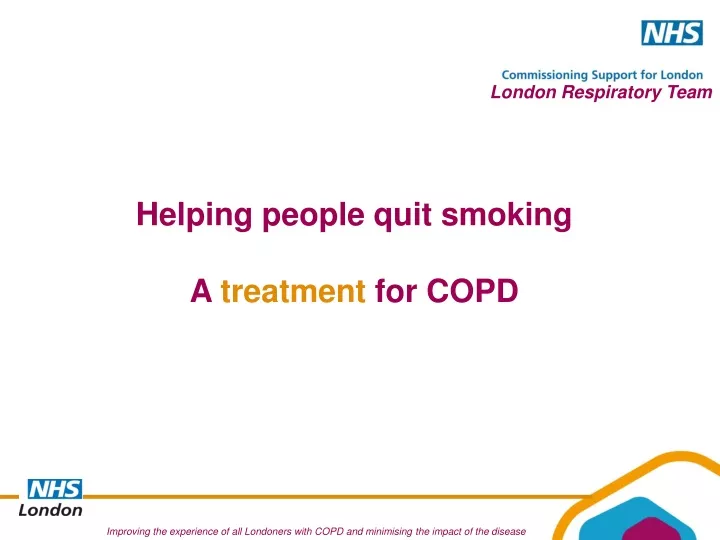 helping people quit smoking a treatment for copd