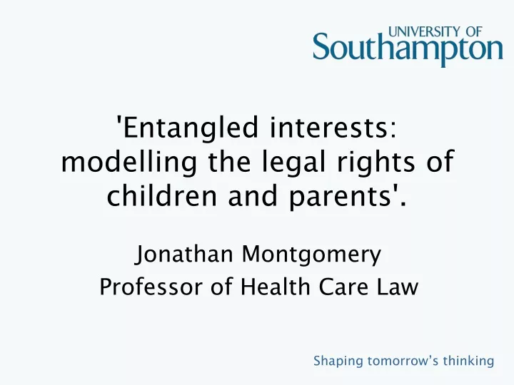 entangled interests modelling the legal rights of children and parents