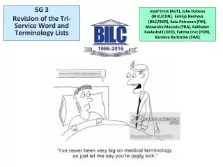 SG 3 Revision of the Tri-Service Word and Terminology Lists